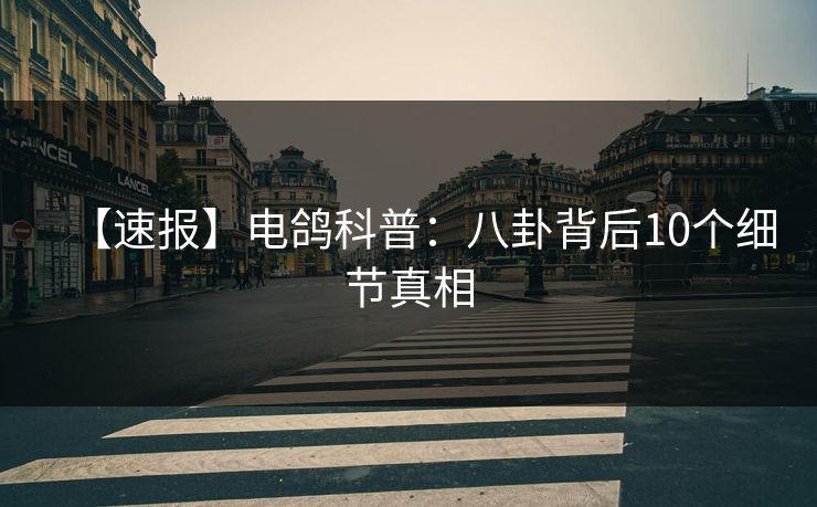 【速报】电鸽科普：八卦背后10个细节真相
